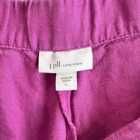 J. Jill Pink Wide-Leg 100% Linen Cropped Women's Pants - Picture 5 of 6